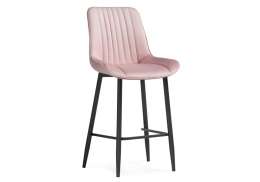 Барный стул Седа велюр розовый / черный (49x57x102)