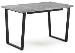 Стол деревянный раскладной Лота Лофт 120 25 мм черный матовый / бетон (75x75)