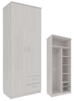 Шкаф 2-х дверный для платья и белья с ящиками (900/2320)